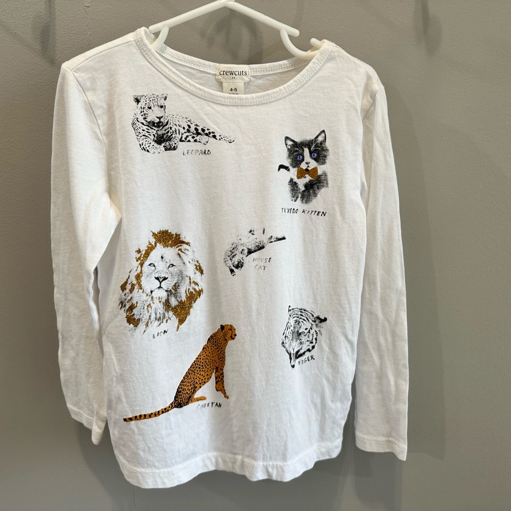 Crewcuts White Kids Animal Print Long-Sleeve Top